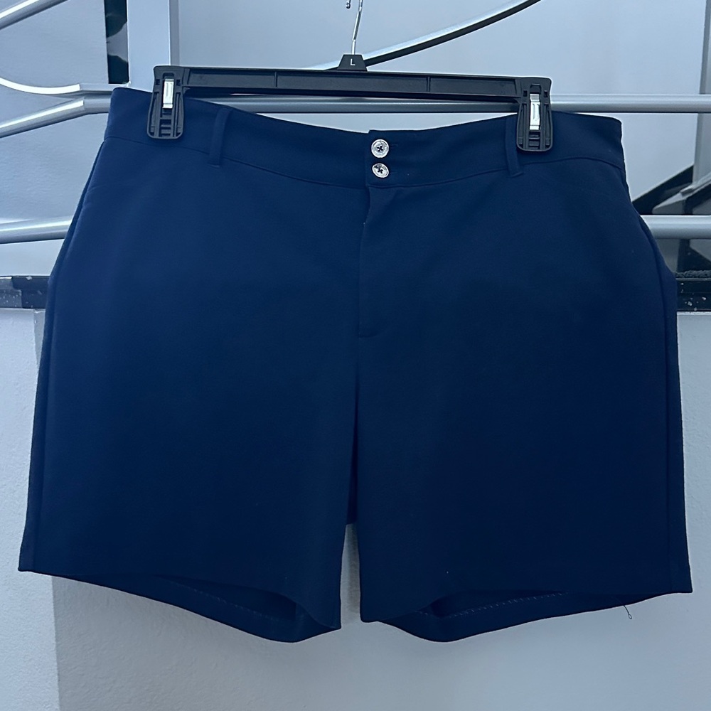 Michael Kors Dark Blue Shorts with Silver Buttons